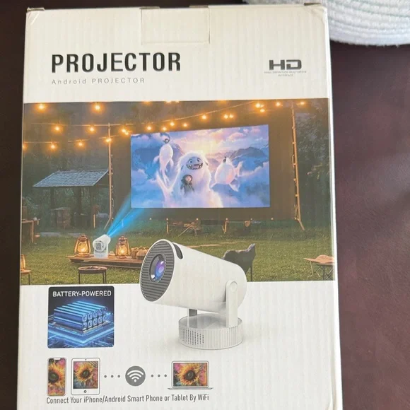 Compact White Android Projector - Picture 2 of 2